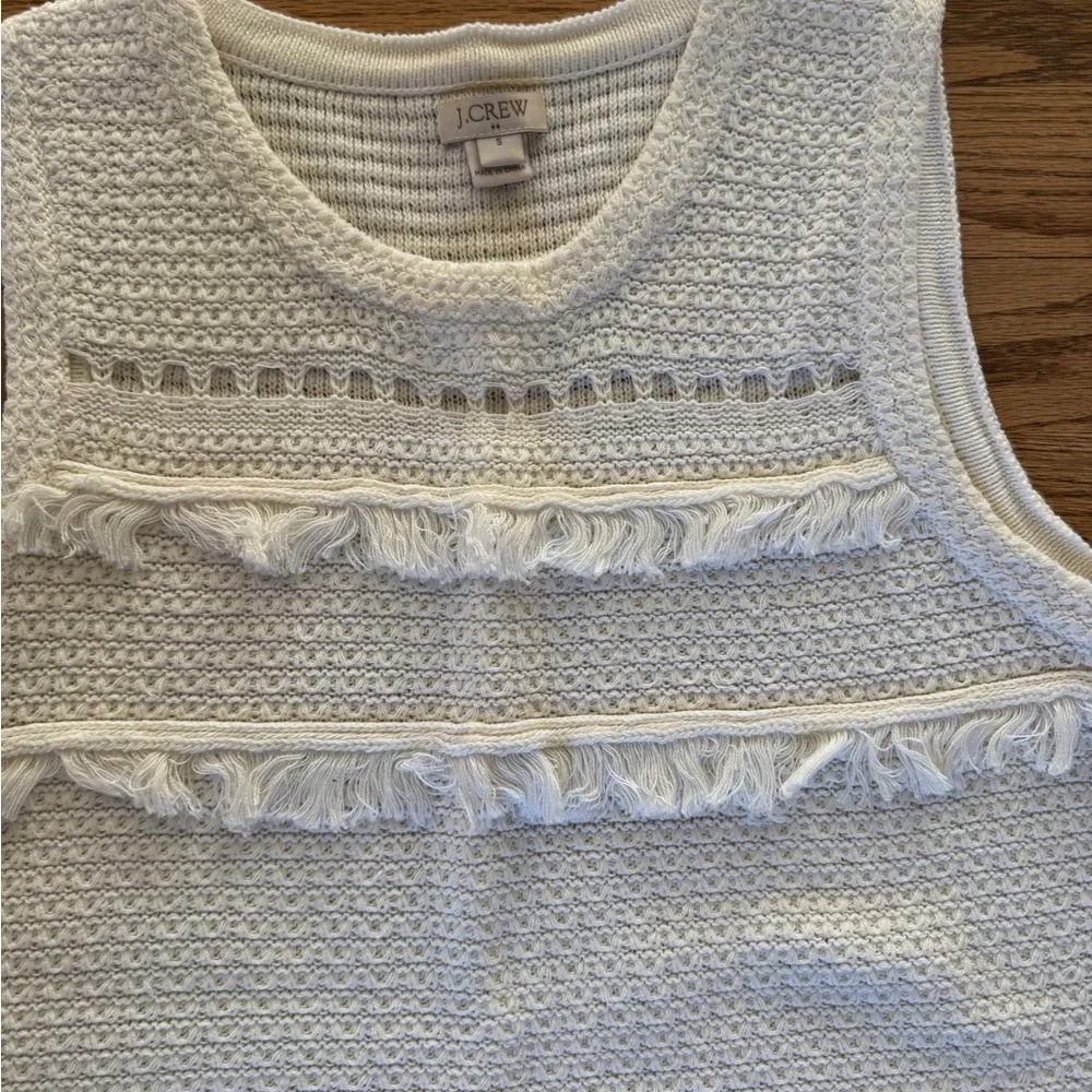 J. Crew Cream Knit Scoop Neck Top. Size Small